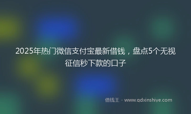 2025年热门微信支付宝最新借钱，盘点5个无视征信秒下款的口子