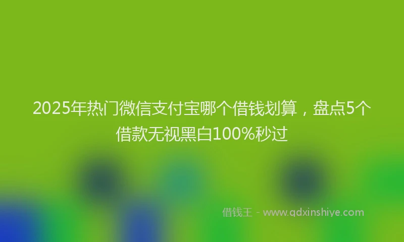 2025年热门微信支付宝哪个借钱划算，盘点5个借款无视黑白100%秒过