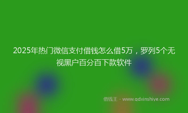 2025年热门微信支付借钱怎么借5万，罗列5个无视黑户百分百下款软件