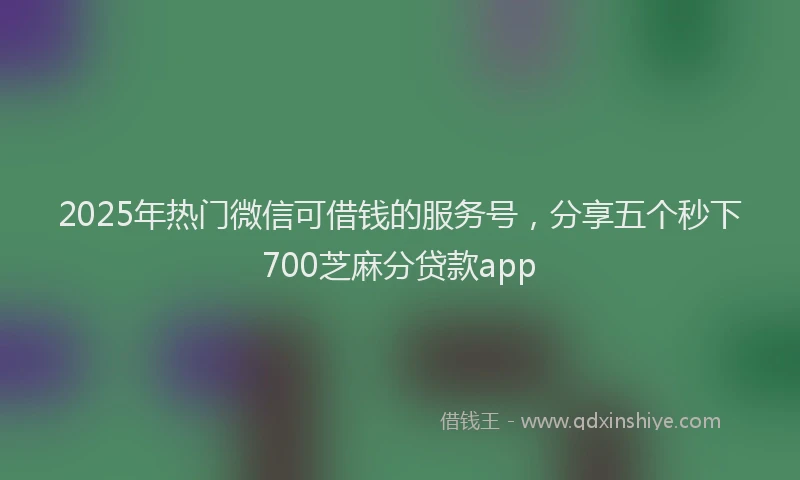 2025年热门微信可借钱的服务号，分享五个秒下700芝麻分贷款app
