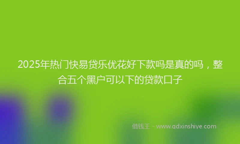 2025年热门快易贷乐优花好下款吗是真的吗，整合五个黑户可以下的贷款口子