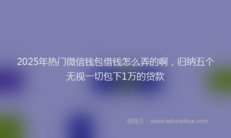 2025年热门微信钱包借钱怎么弄的啊，归纳五个无视一切包下1万的贷款