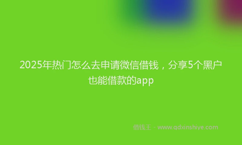 2025年热门怎么去申请微信借钱，分享5个黑户也能借款的app