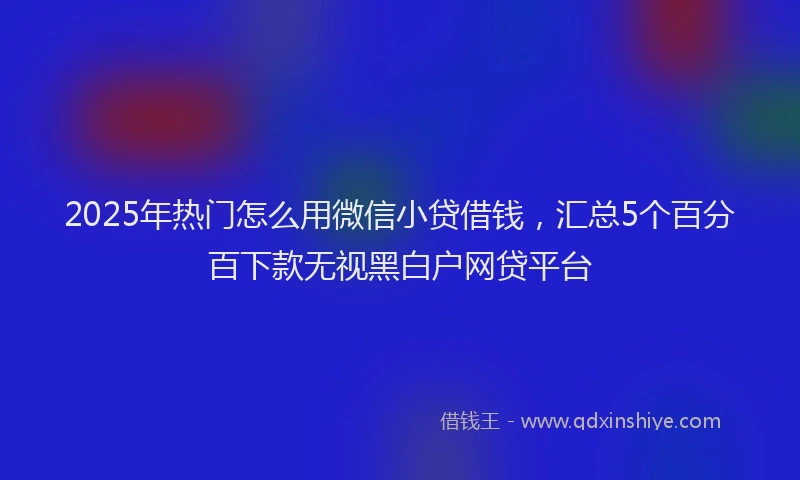 2025年热门怎么用微信小贷借钱，汇总5个百分百下款无视黑白户网贷平台