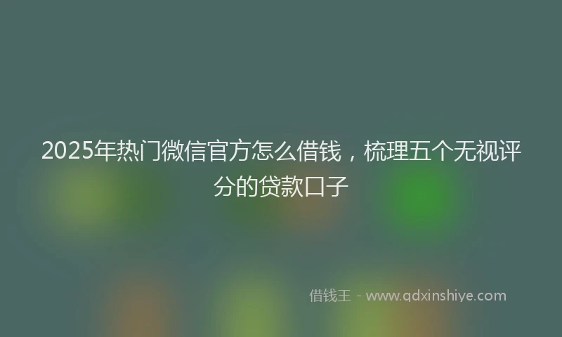 2025年热门微信官方怎么借钱，梳理五个无视评分的贷款口子