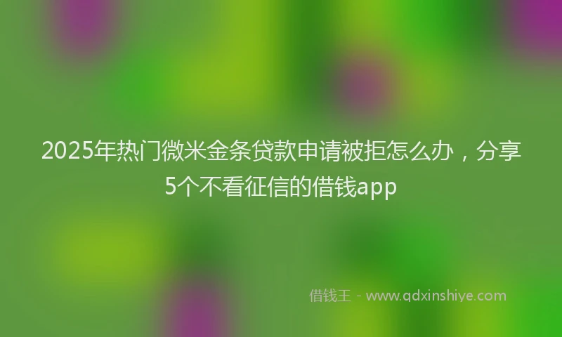 2025年热门微米金条贷款申请被拒怎么办，分享5个不看征信的借钱app