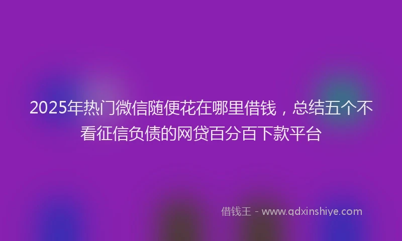 2025年热门微信随便花在哪里借钱，总结五个不看征信负债的网贷百分百下款平台