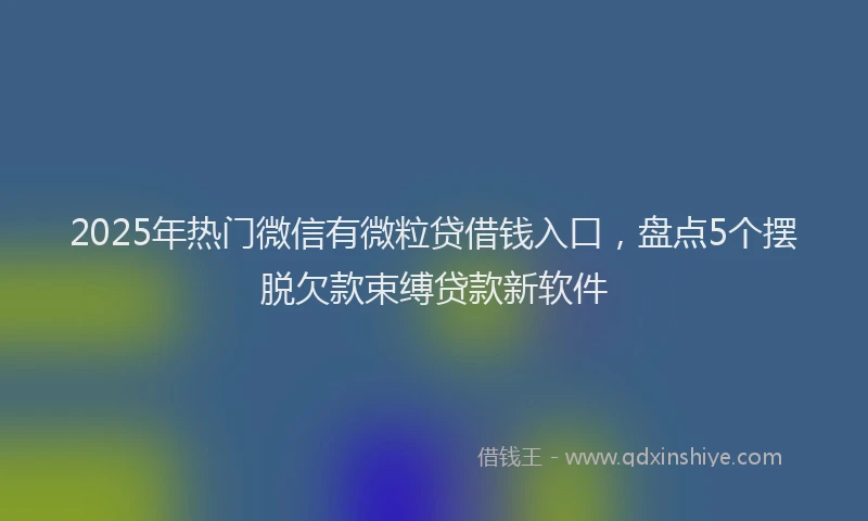 2025年热门微信有微粒贷借钱入口，盘点5个摆脱欠款束缚贷款新软件