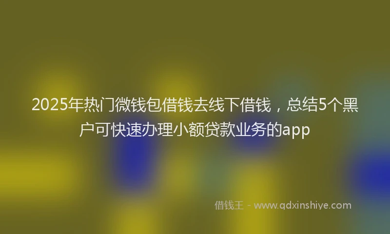 2025年热门微钱包借钱去线下借钱，总结5个黑户可快速办理小额贷款业务的app