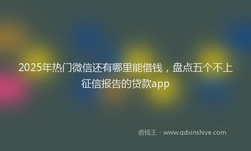 2025年热门微信还有哪里能借钱，盘点五个不上征信报告的贷款app