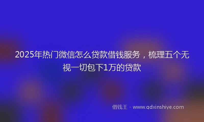 2025年热门微信怎么贷款借钱服务，梳理五个无视一切包下1万的贷款