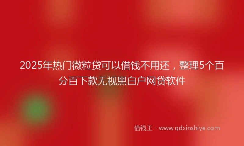 2025年热门微粒贷可以借钱不用还，整理5个百分百下款无视黑白户网贷软件