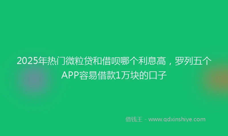 2025年热门微粒贷和借呗哪个利息高，罗列五个APP容易借款1万块的口子