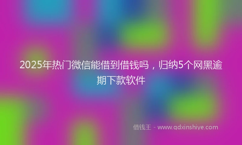 2025年热门微信能借到借钱吗，归纳5个网黑逾期下款软件