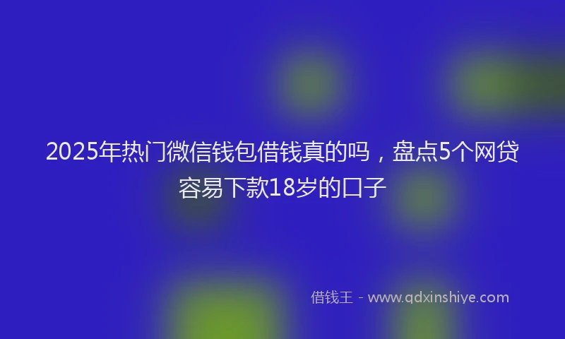 2025年热门微信钱包借钱真的吗，盘点5个网贷容易下款18岁的口子