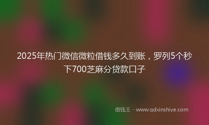 2025年热门微信微粒借钱多久到账，罗列5个秒下700芝麻分贷款口子