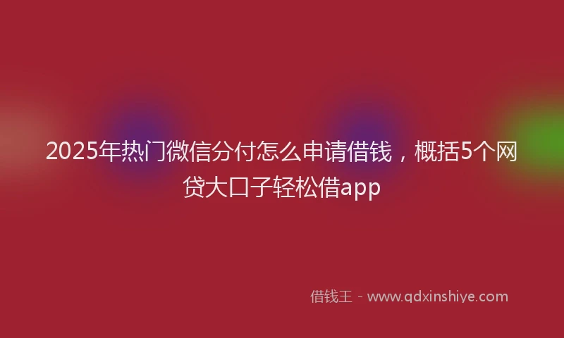2025年热门微信分付怎么申请借钱，概括5个网贷大口子轻松借app