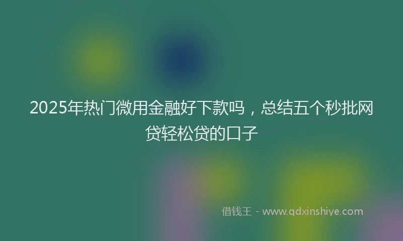 2025年热门微用金融好下款吗，总结五个秒批网贷轻松贷的口子