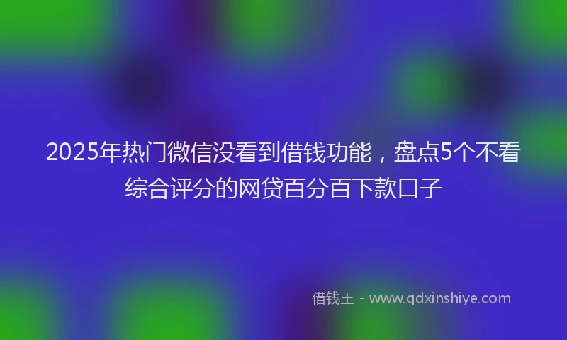 2025年热门微信没看到借钱功能，盘点5个不看综合评分的网贷百分百下款口子