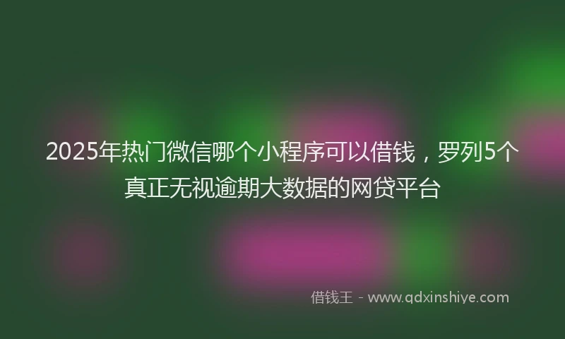 2025年热门微信哪个小程序可以借钱，罗列5个真正无视逾期大数据的网贷平台