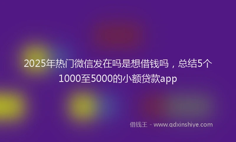 2025年热门微信发在吗是想借钱吗，总结5个1000至5000的小额贷款app