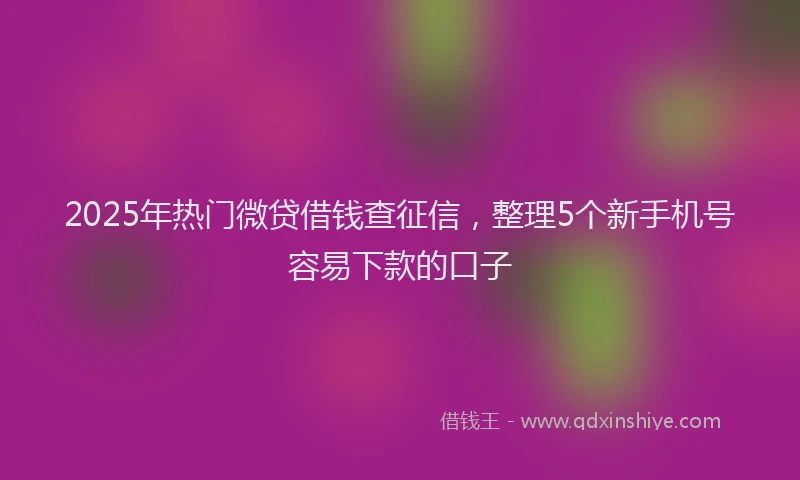 2025年热门微贷借钱查征信，整理5个新手机号容易下款的口子