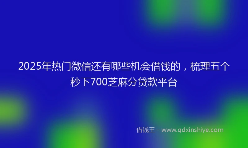 2025年热门微信还有哪些机会借钱的，梳理五个秒下700芝麻分贷款平台