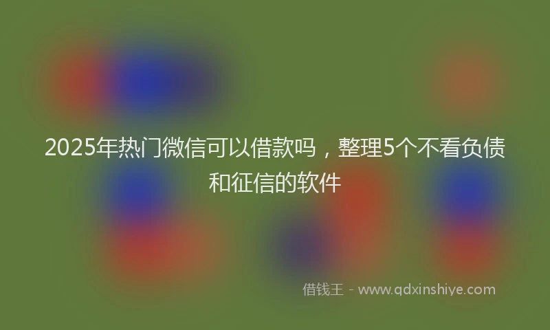 2025年热门微信可以借款吗，整理5个不看负债和征信的软件