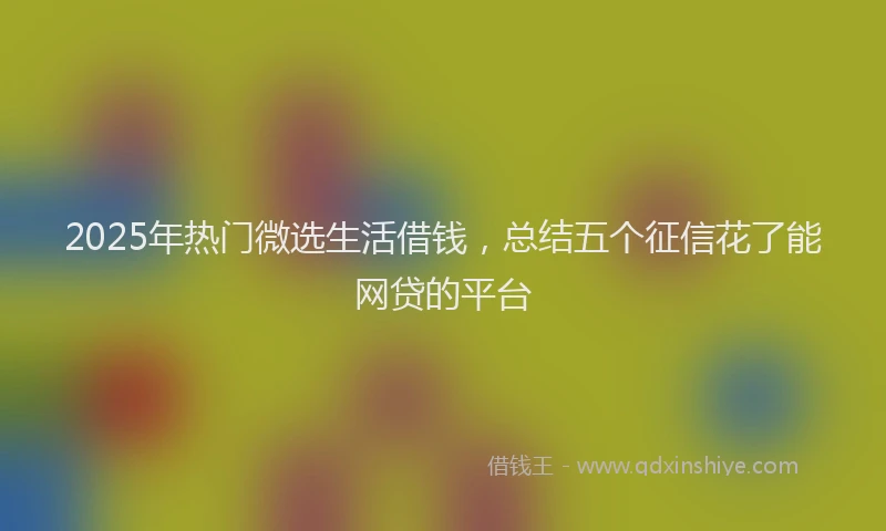 2025年热门微选生活借钱，总结五个征信花了能网贷的平台