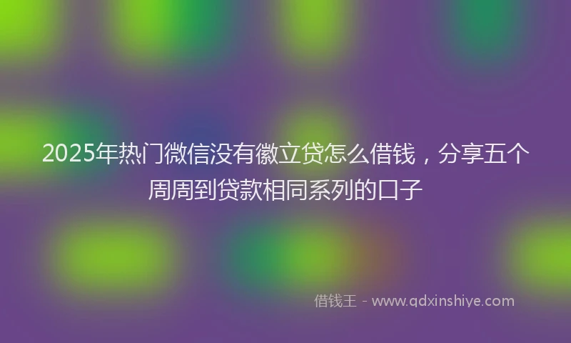 2025年热门微信没有徽立贷怎么借钱，分享五个周周到贷款相同系列的口子