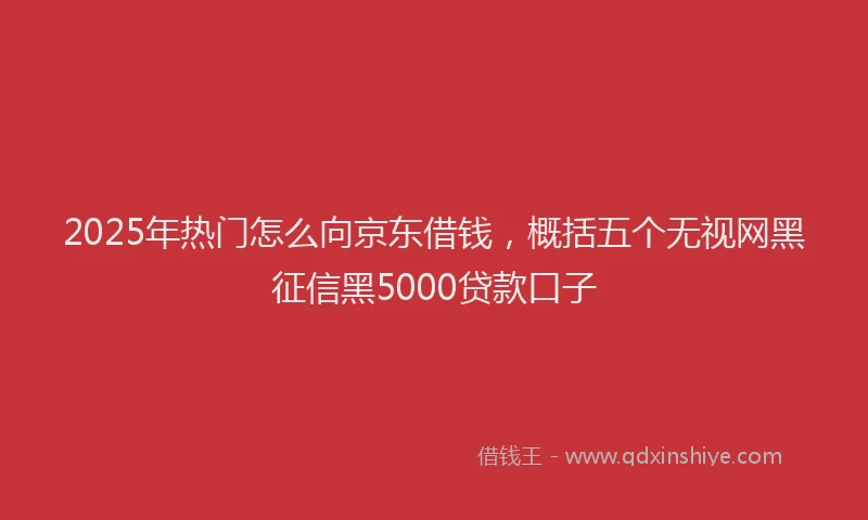 2025年热门怎么向京东借钱，概括五个无视网黑征信黑5000贷款口子