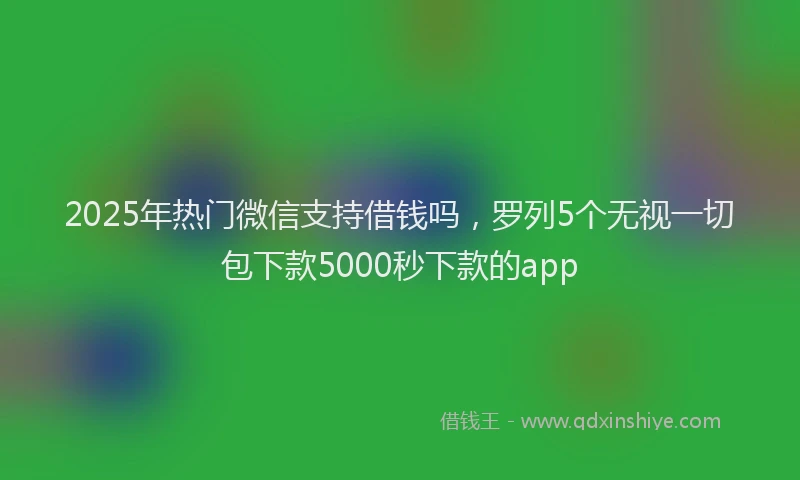 2025年热门微信支持借钱吗，罗列5个无视一切包下款5000秒下款的app