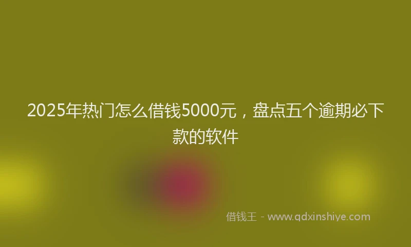 2025年热门怎么借钱5000元,盘点五个逾期必下款的软件