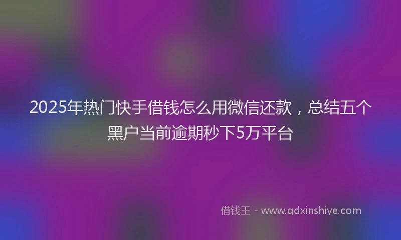 2025年热门快手借钱怎么用微信还款,总结五个黑户当前逾期秒下5万平台