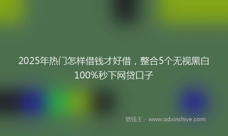 2025年热门怎样借钱才好借，整合5个无视黑白100%秒下网贷口子