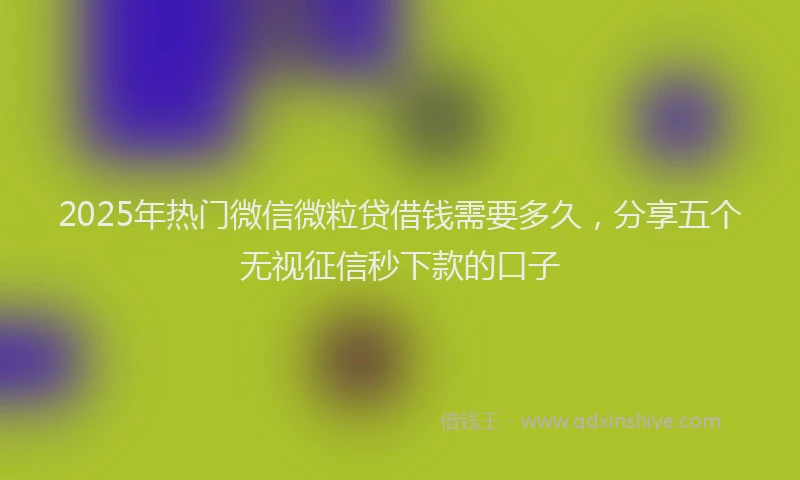 2025年热门微信微粒贷借钱需要多久，分享五个无视征信秒下款的口子