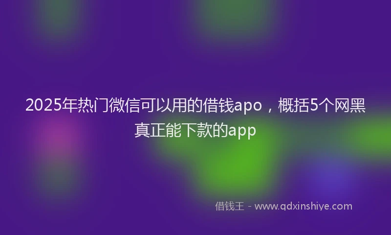 2025年热门微信可以用的借钱apo，概括5个网黑真正能下款的app