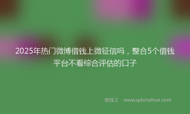 2025年热门微博借钱上微征信吗，整合5个借钱平台不看综合评估的口子