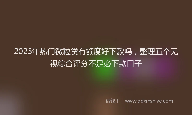 2025年热门微粒贷有额度好下款吗，整理五个无视综合评分不足必下款口子