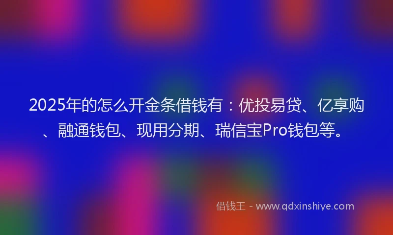 2025年的怎么开金条借钱有：优投易贷、亿享购、融通钱包、现用分期、瑞信宝Pro钱包等。