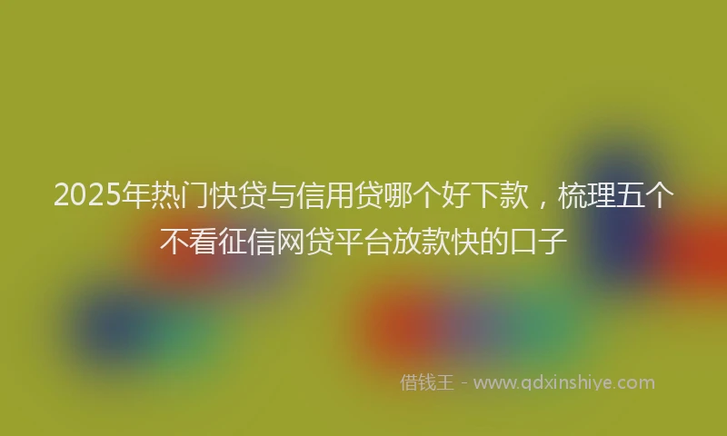 2025年热门快贷与信用贷哪个好下款，梳理五个不看征信网贷平台放款快的口子
