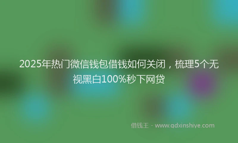 2025年热门微信钱包借钱如何关闭，梳理5个无视黑白100%秒下网贷