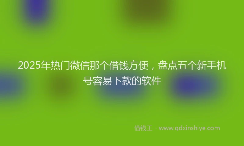 2025年热门微信那个借钱方便，盘点五个新手机号容易下款的软件