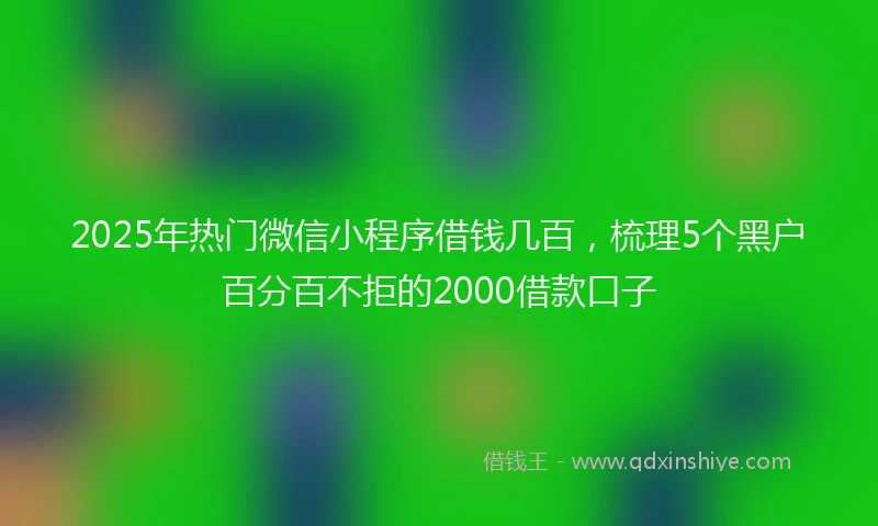 2025年热门微信小程序借钱几百，梳理5个黑户百分百不拒的2000借款口子