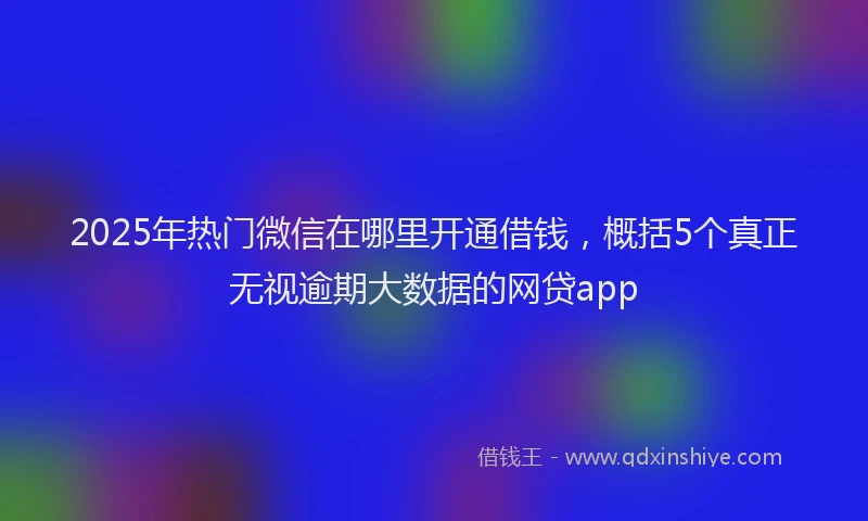 2025年热门微信在哪里开通借钱，概括5个真正无视逾期大数据的网贷app