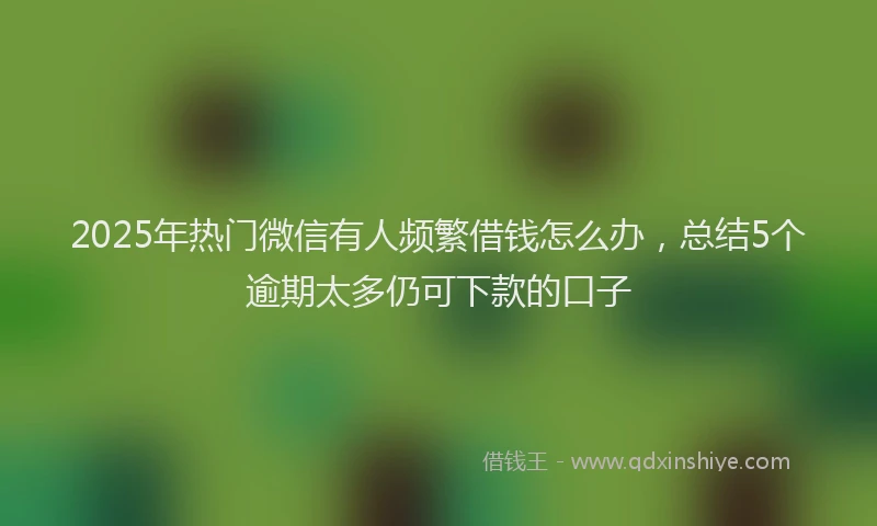 2025年热门微信有人频繁借钱怎么办，总结5个逾期太多仍可下款的口子