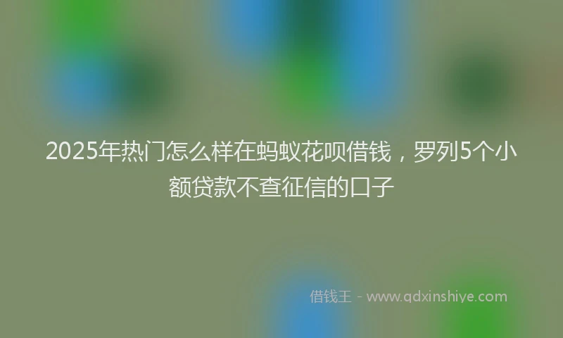 2025年热门怎么样在蚂蚁花呗借钱，罗列5个小额贷款不查征信的口子