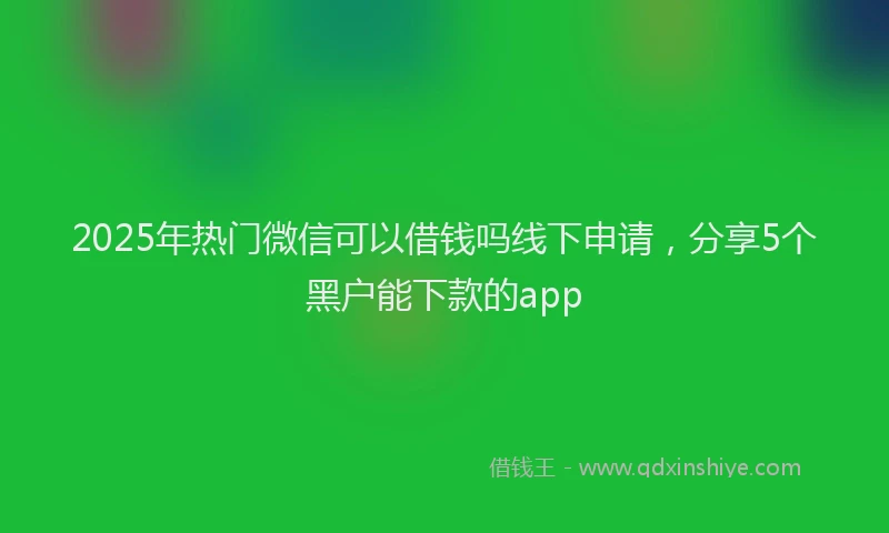 2025年热门微信可以借钱吗线下申请，分享5个黑户能下款的app