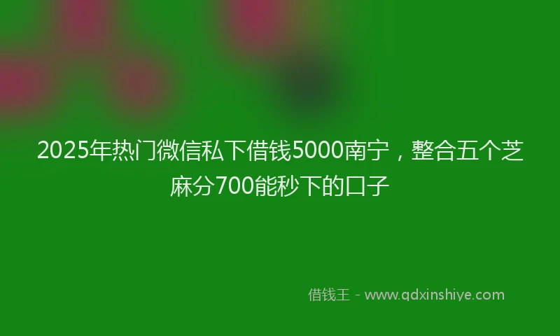 2025年热门微信私下借钱5000南宁，整合五个芝麻分700能秒下的口子