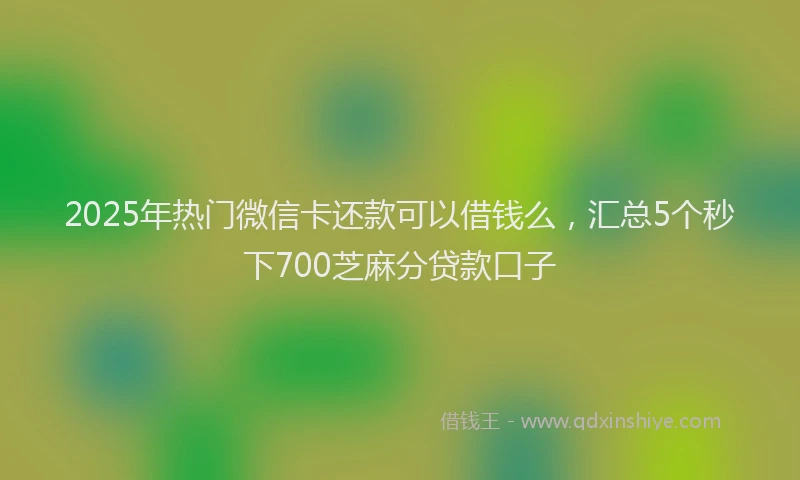 2025年热门微信卡还款可以借钱么，汇总5个秒下700芝麻分贷款口子